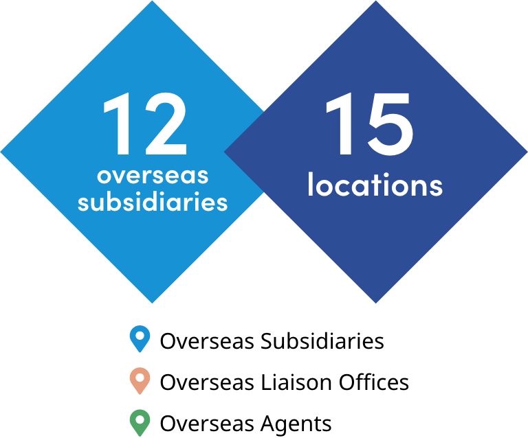 12 overseas subsidiaries 15 locations