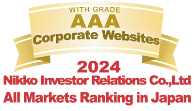 WITH GRADE AAA Corporate Websites 2024 Nikko Investor Relations Co.,Ltd. Ranking in all listed companies in Japan